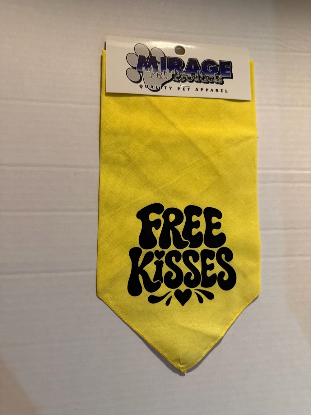 (4) Yellow Mirage "Free Kisses" Dog Bandana
